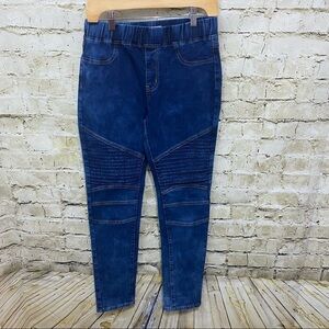 Peek A Boot Socks Medium Wash Pull On Stretch Jeans